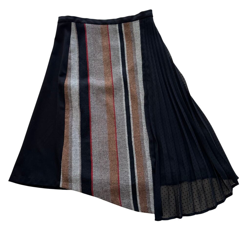 ANTHROPOLOGIE EVA FRANCO Wool and Chiffon Asymmetrical Midi Skirt Size 6
